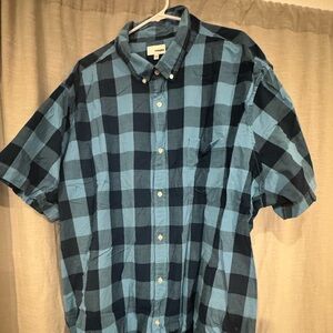 Sonoma Men's Navy and Light Blue Plaid Shirt